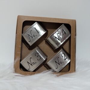 Zara Home Europe! Napkin Rings Holders 4 pack  Numbered 1-4! New!